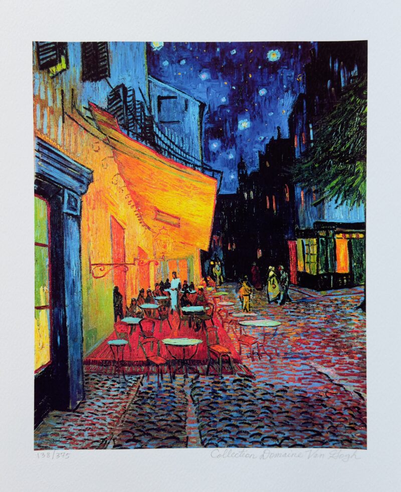 Vincent Van Gogh TERRACE CAFE Estate Signed Limited Edition Giclee 16" x 12"