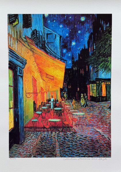 Vincent Van Gogh TERRACE CAFE Estate Signed Limited Edition Giclee Art 24 x 16