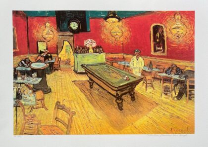 Vincent Van Gogh THE NIGHT CAFE BILLIARD REC ROOM Estate Signed Giclee Art 16x24