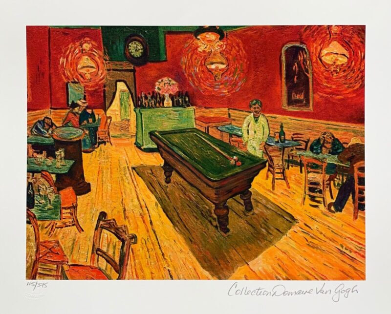 Vincent Van Gogh THE NIGHT CAFE Billiard Room Estate Signed Small Giclee