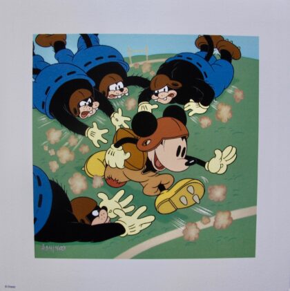 Walt Disney MICKEY MOUSE How to Play Football Animation Art Limited Edition Giclee