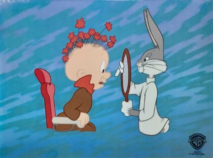 Warner Bros BUGS BUNNY ELMER FUDD Barber of Seville Sericel Animation Art Cel