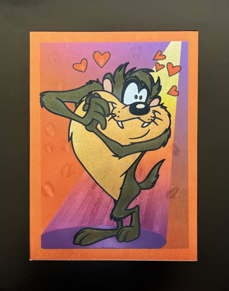 Warner Bros TAZ IN LOVE Metallic Foil Art Tasmanian Devil