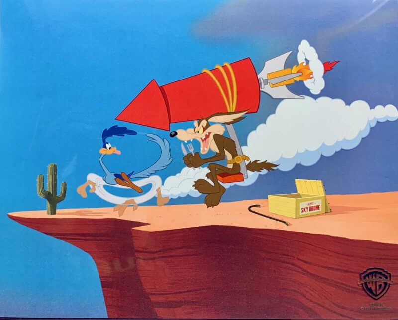 Warner Bros WILE COYOTE ROADRUNNER Sericel Animation Art Cel