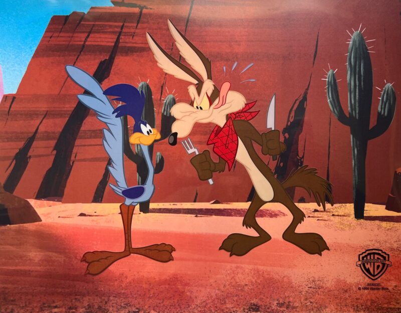 Warner Bros WILE COYOTE & ROADRUNNER Sericel Animation Art Cel