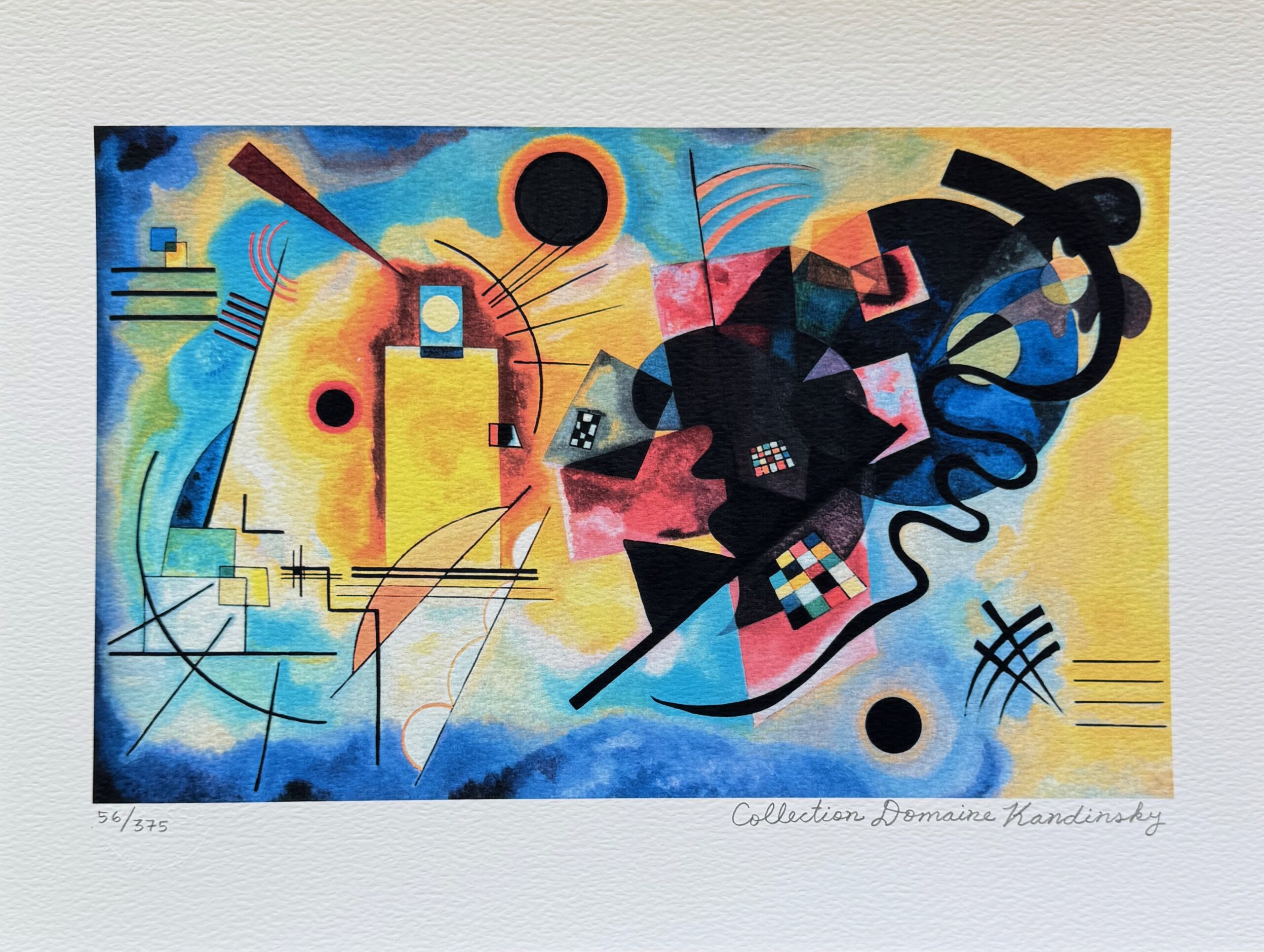 Wassily Kandinsky YELLOW RED & BLUE Estate Signed Limited Edition Art 12 x 16