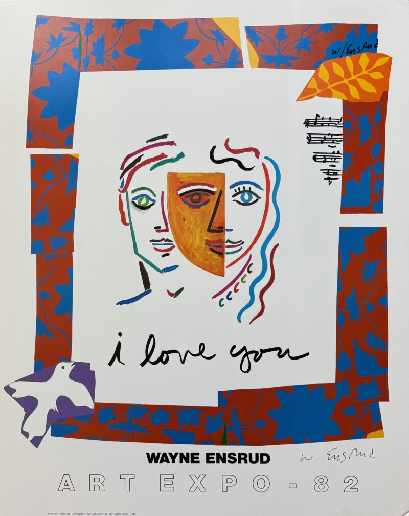 Wayne Ensrud I LOVE YOU Hand Signed Art Expo 1982 Print