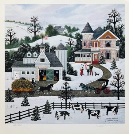 Jane Wooster Scott WINTER PASTORAL Hand Signed Limited Edition Lithograph