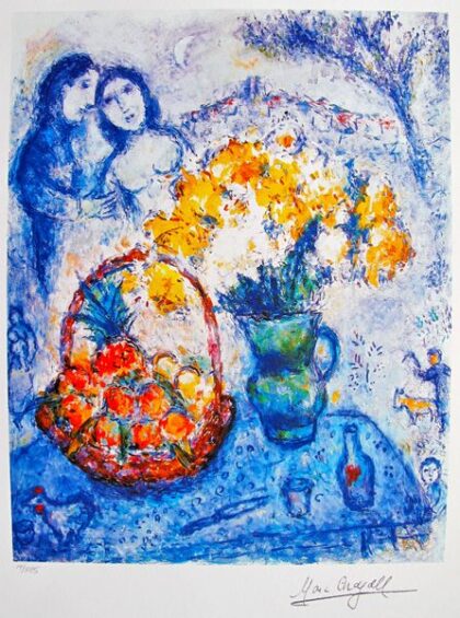 Marc Chagall YELLOW BOUQUET Limited Edition Facsimile Signed Small Giclee