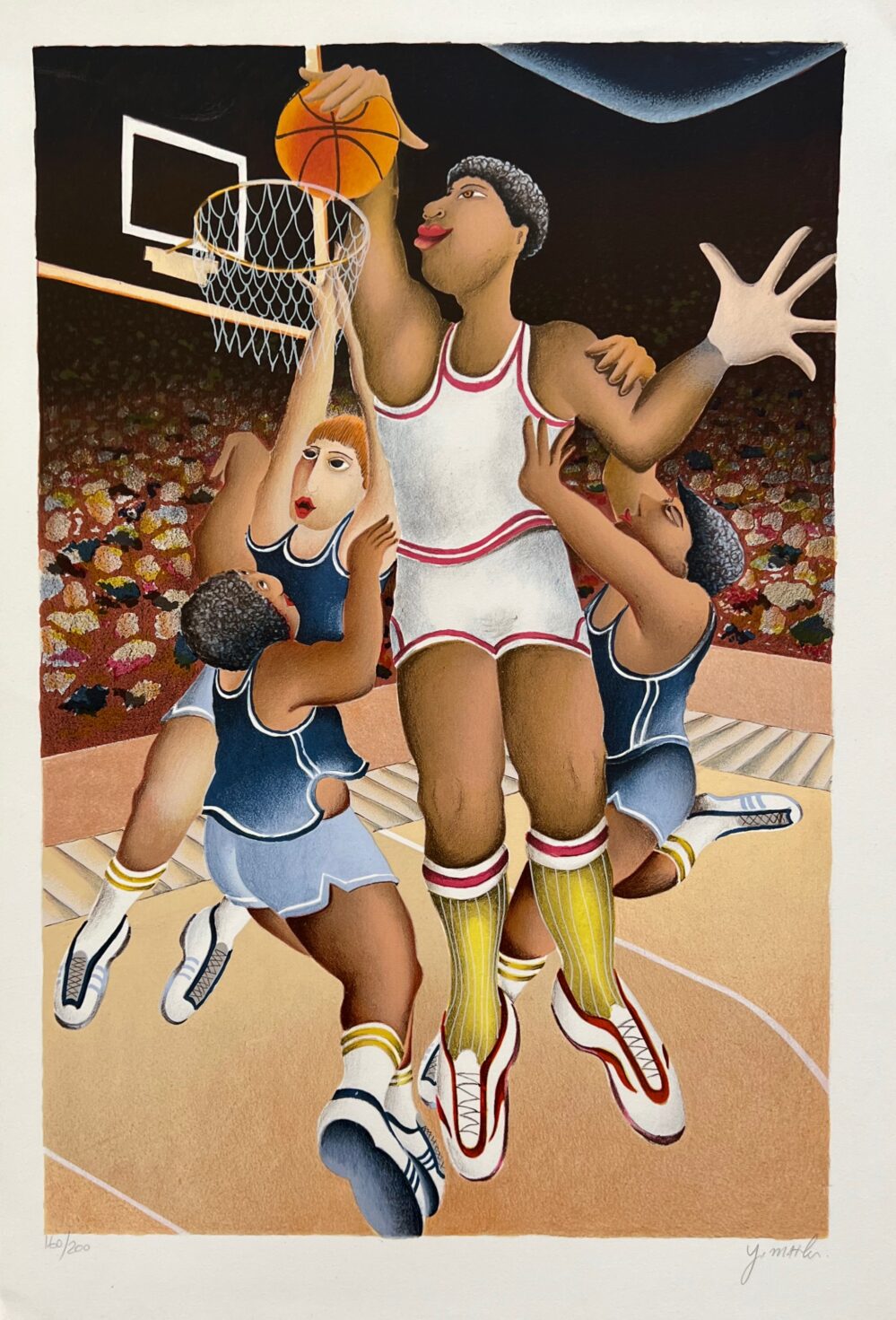Yuval Mahler BASKETBALL Hand Signed Limited Edition Serigraph