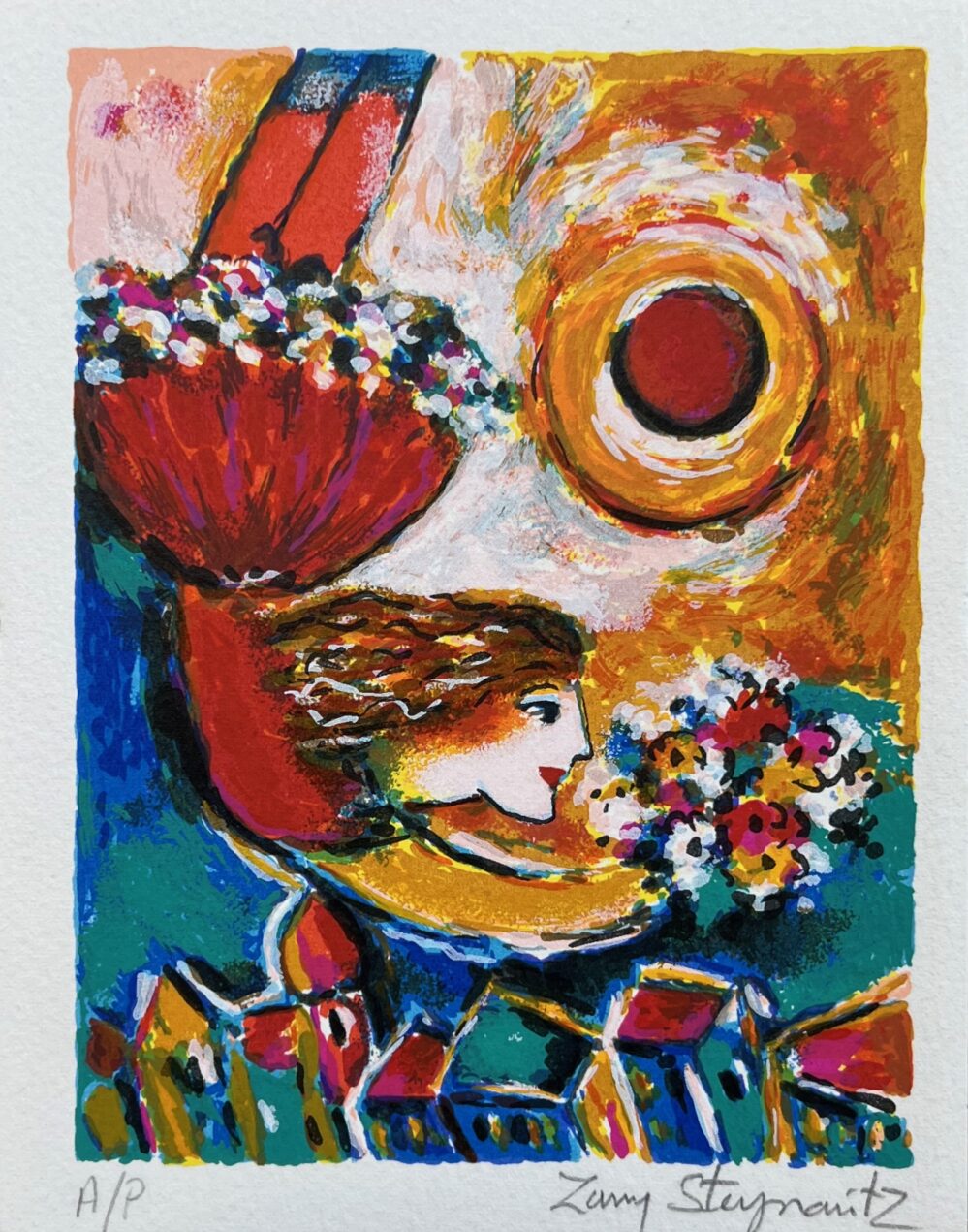 ZAMY STEYNOVITZ DANCER WITH BOUQUET Hand Signed Limited Edition Lithograph