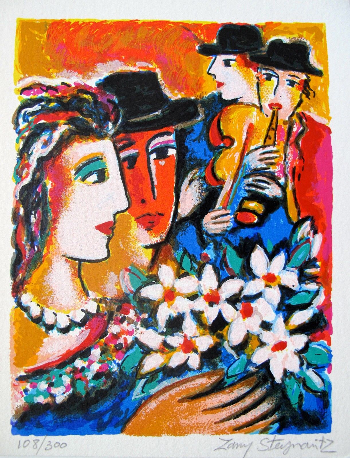 Zamy Steynovitz LOVERS SERENADE Hand Signed Limited Edition Lithograph