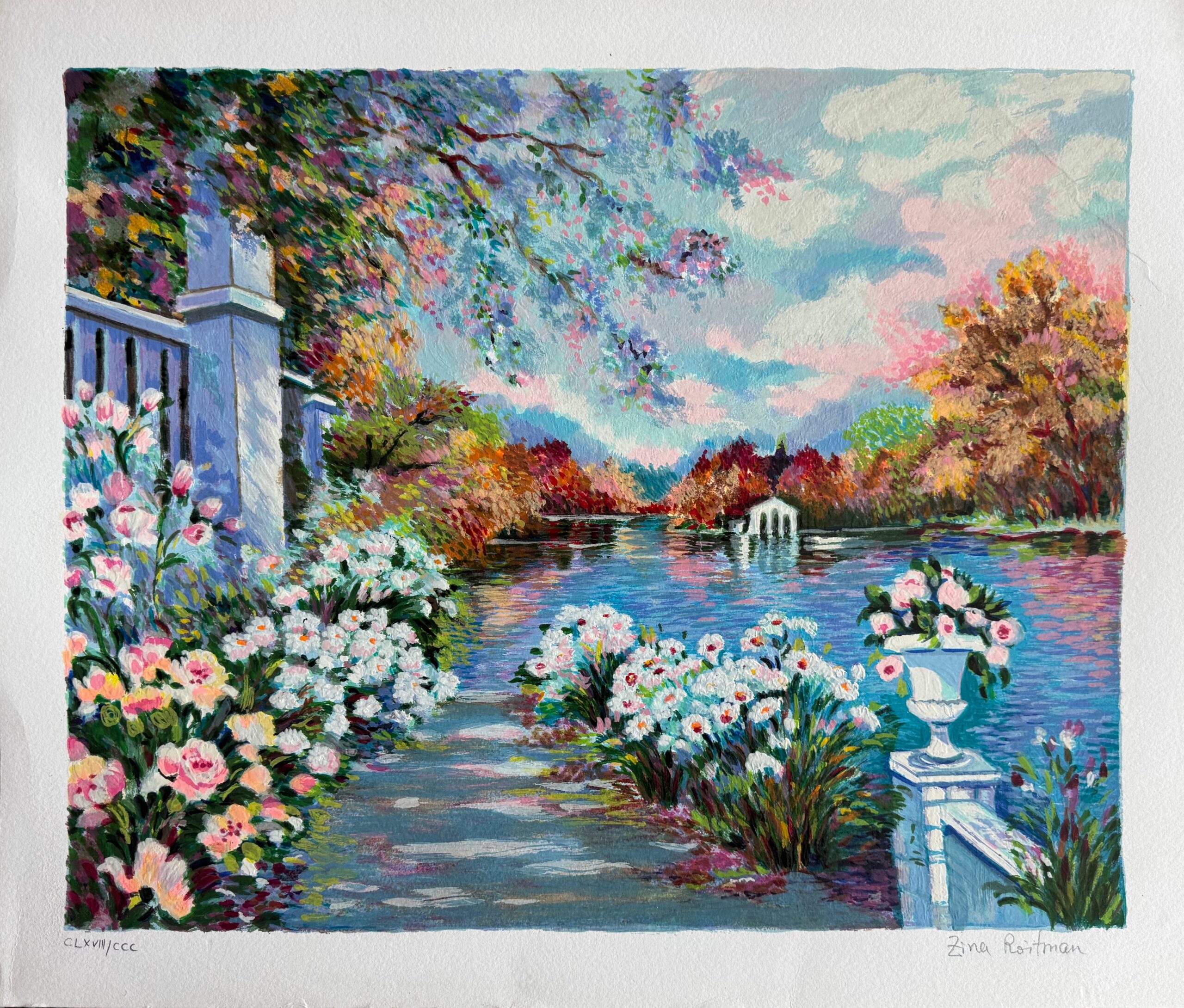 Zina Roitman LAC FLEURI Hand Signed Limited Edition Serigraph