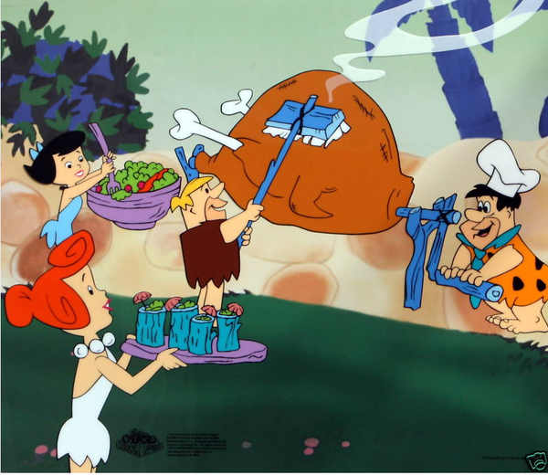 The Flintstones BBQ IN BEDROCK Animation Art Sericel