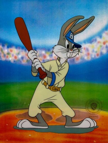 Warner Bros BUGS BUNNY BASEBALL AT BAT Large Animation Sericel