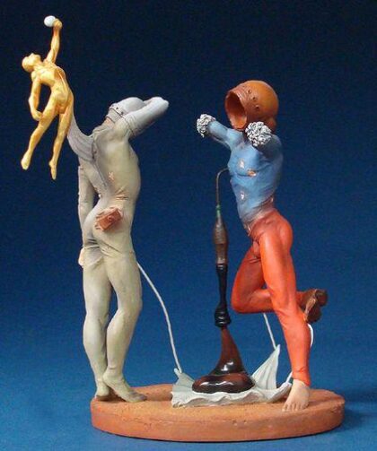 SALVADOR DALI POETRY OF AMERICA Cosmic Athletes Sculpture