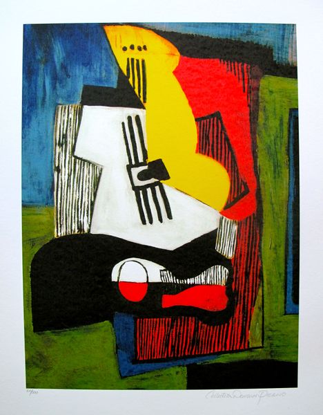 #28 STILL LIFE WITH GUITAR Pablo Picasso Estate Signed Giclee