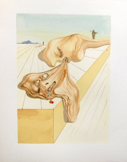 Salvador Dali 1960 DIVINE COMEDY INFERNO #30 Color Woodcut Wood Block Engraving