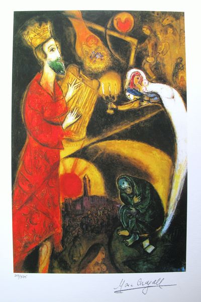 Marc Chagall KING DAVID Limited Edition Facsimile Signed Small Giclee