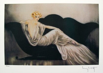 Louis Icart LOVESEAT Facsimile Signed Limited Edition Giclee Small