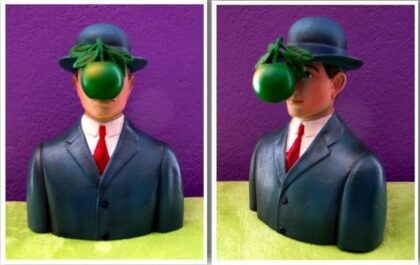 Rene Magritte "SON OF MAN WEARING BOWLER HAT" Art Sculpture Figurine