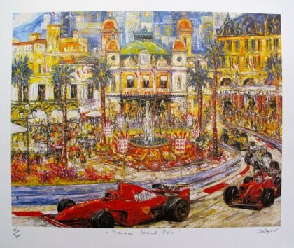 Duaiv MONACO GRAND PRIX Hand Signed Limited Ed. Lithograph