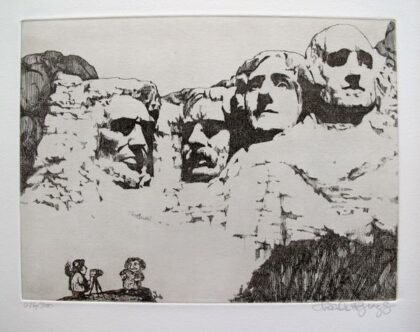 Charles Bragg MOUNT RUSHMORE Hand Signed Limited Ed. Etching