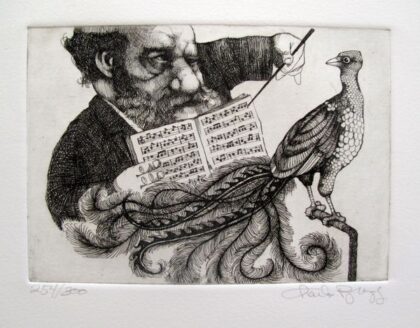 Charles Bragg MUSIC LESSON Hand Signed Limited Ed. Etching