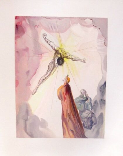 Salvador Dali 1960 DIVINE COMEDY PARADISE #14 Color Woodcut Wood Block Engraving