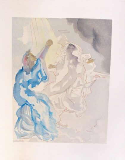 Salvador Dali 1960 DIVINE COMEDY PARADISE #5 Color Woodcut Wood Block Engraving