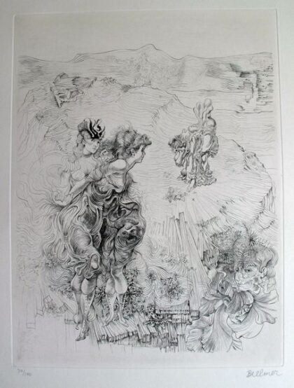 Hans Bellmer PAYSAGE 1900 Hand Signed Limited Ed. Etching