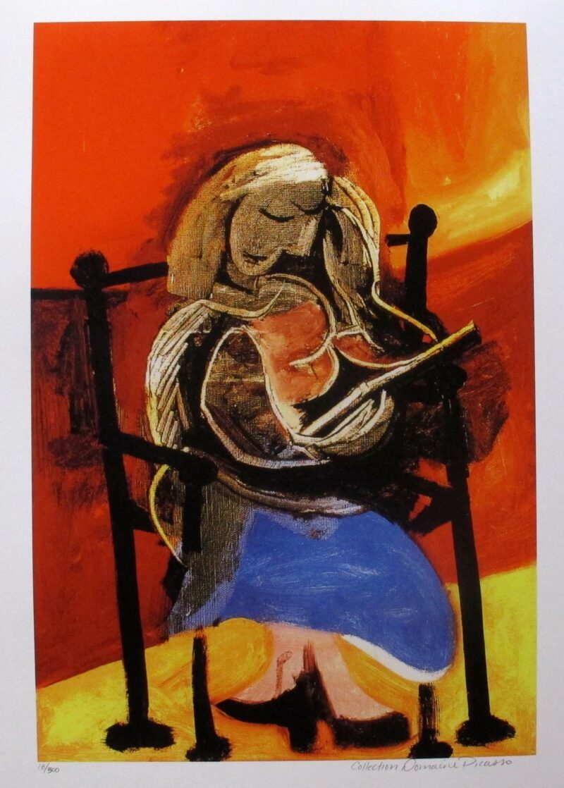 SEATED WOMAN READING Pablo Picasso Estate Signed Giclee $299.99 $99.99 This is a PABLO PICASSO (ESTATE COLLECTION DOMAINE) (1881-1973) giclee titled “SEATED WOMAN READING”. Category: PICASSO, Pablo #81-151. Tags: Fine Art, Giclee, Pablo Picasso.