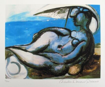 Pablo Picasso RECLINING NUDE AT BEACH Estate Signed Limited Edition Small Giclee