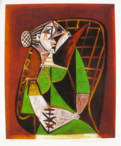 #089 WOMAN IN GREEN DRESS Pablo Picasso Estate Signed Giclee