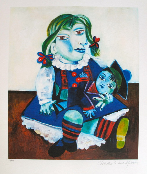 MAYA WITH DOLL Pablo Picasso small Giclee