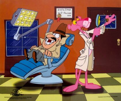 PINK PANTHER INSPECTOR CLOSEAU DENTIST Animation Art Sericel