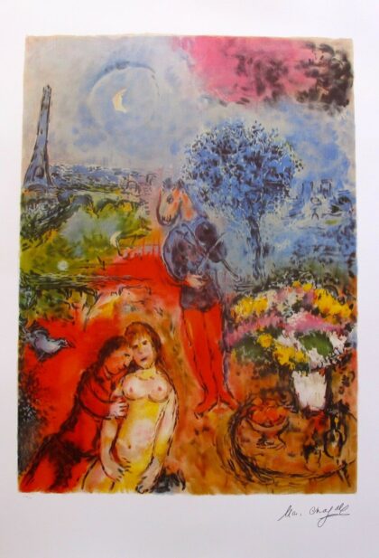 MARC CHAGALL EIFFEL TOWER SERENADE Limited Edition Lithograph