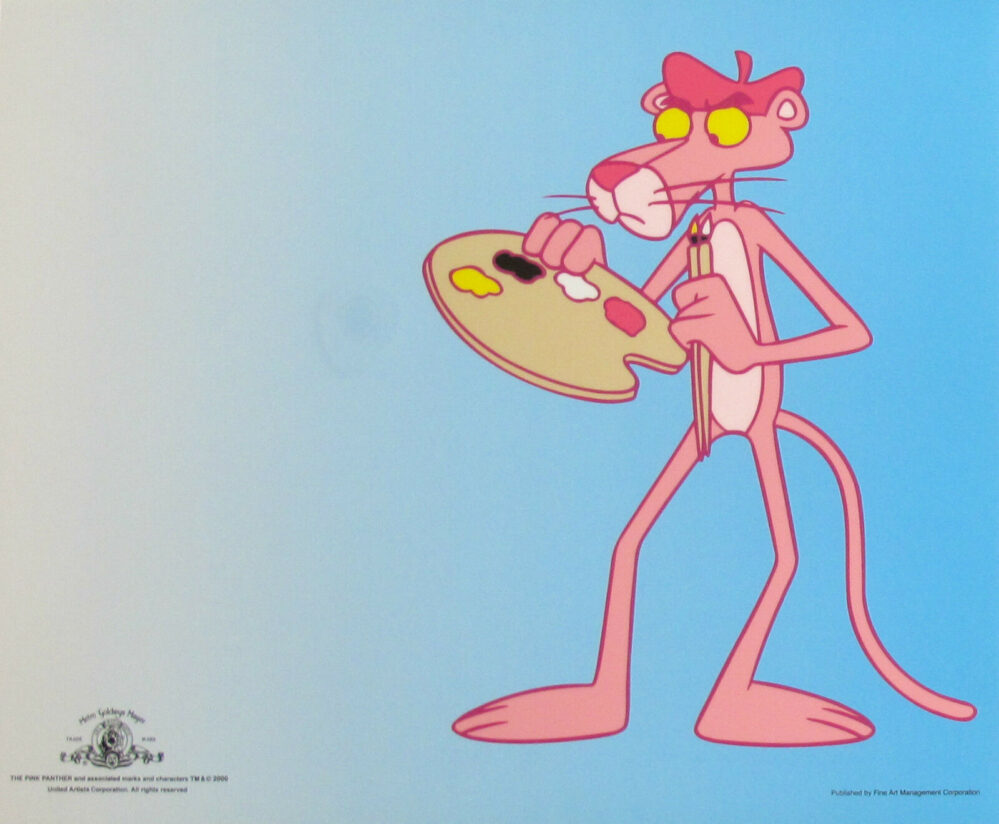 PINK PANTHER PINKASSO Cel MGM Stamped Sericel Animation Art