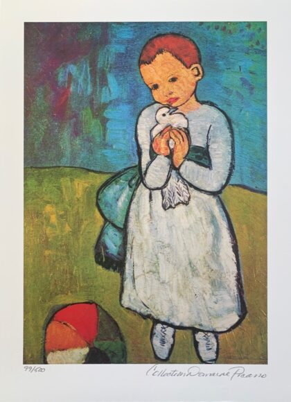 Pablo Picasso CHILD WITH DOVE Estate Signed Limited Edition Giclee