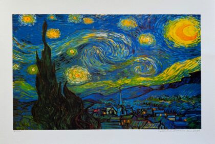 Vincent Van Gogh STARRY NIGHT Estate Signed Limited Edition Giclee Art 16" x 24"