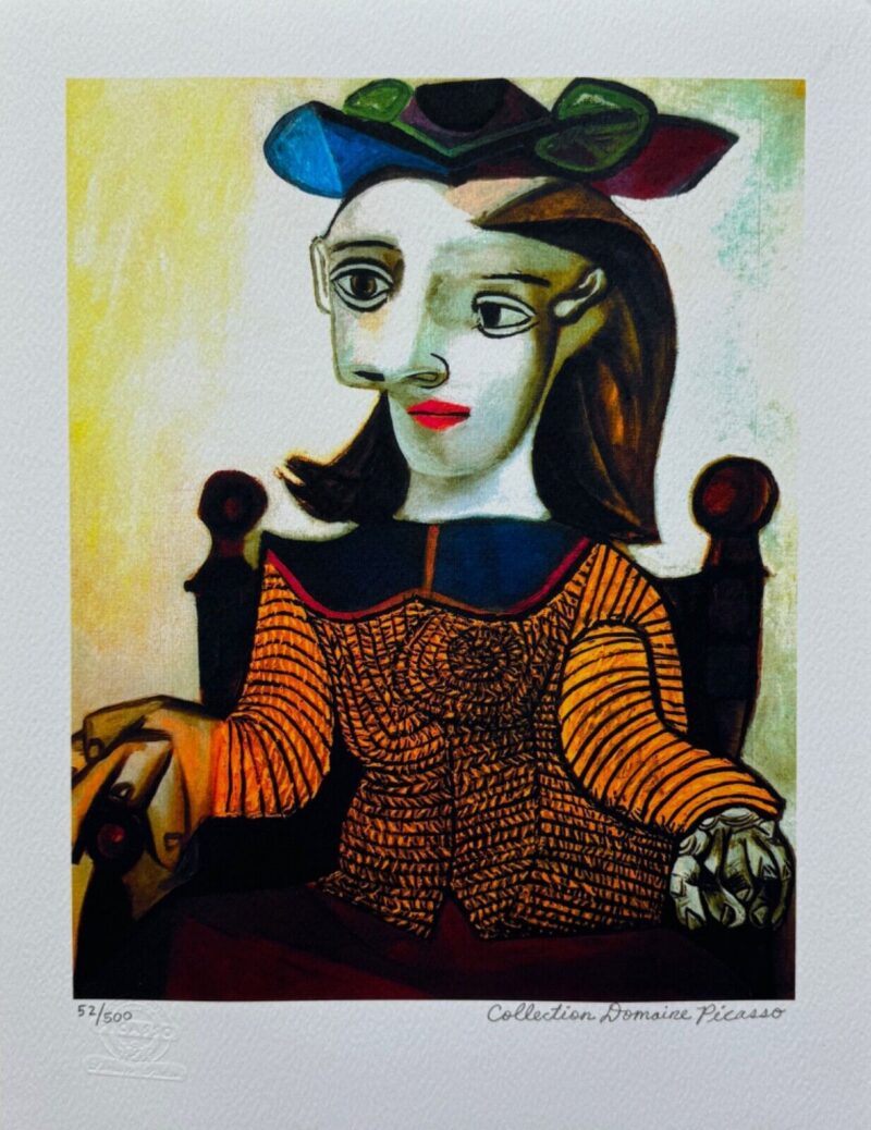 Pablo Picasso SEATED LADY IN BROWN Estate Signed Limited Edition Giclee 16" x 12