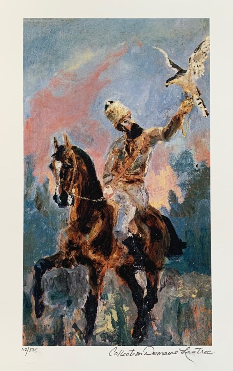 Henri Toulouse Lautrec THE FALCONER Estate Signed Limited Edition Giclee 15" x 9"