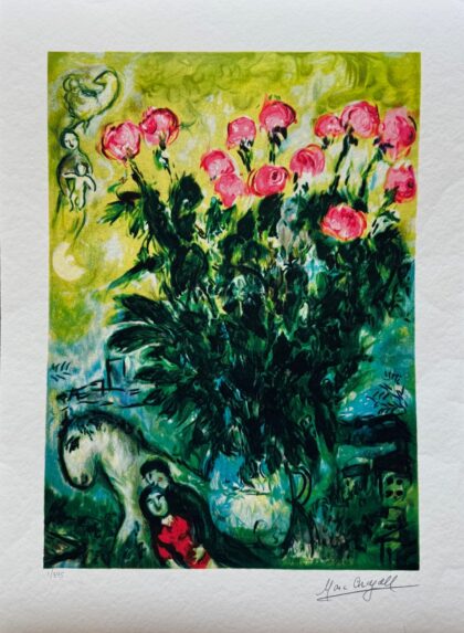 Marc Chagall LES ROSES Facsimile Signed Limited Edition Giclee Art 24" x 17"