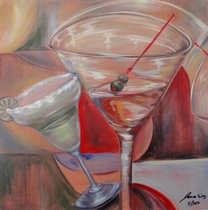 James Wing SALTY MARTINI Hand Signed Limited Ed. Giclee on Canvas