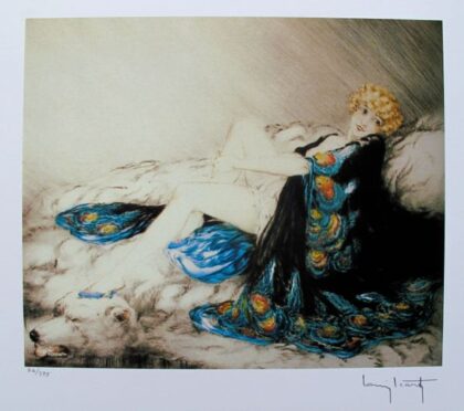 Louis Icart SILK ROBE Facsimile Signed Limited Edition Giclee Small