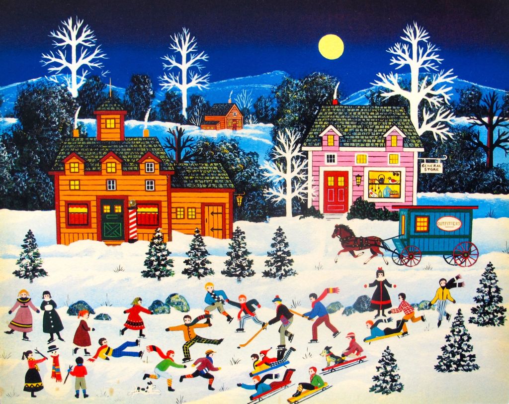 Jane Wooster Scott FROSTY FROLICS Serigraph Art - Forgotten Treasurez®